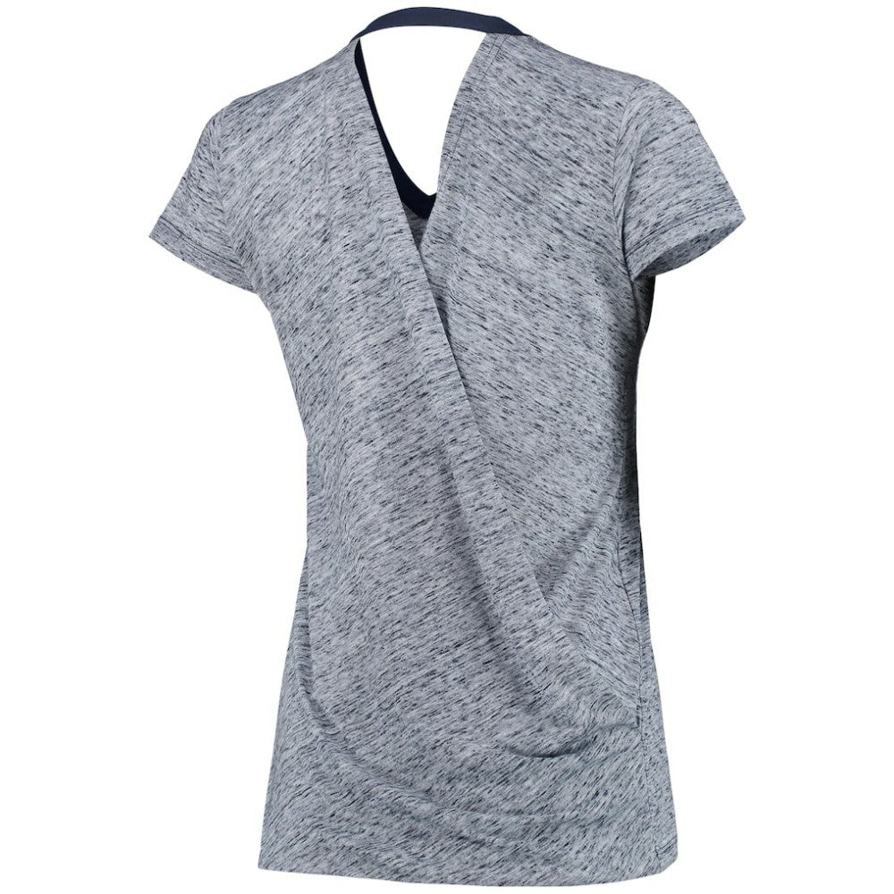 Detroit Tigers Touch Women's Hail Mary V-Neck Back Wrap T-Shirt - Navy T-shirts