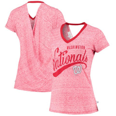 Washington Nationals Touch Women's Hail Mary V-Neck Back Wrap T-Shirt - Red T-shirts