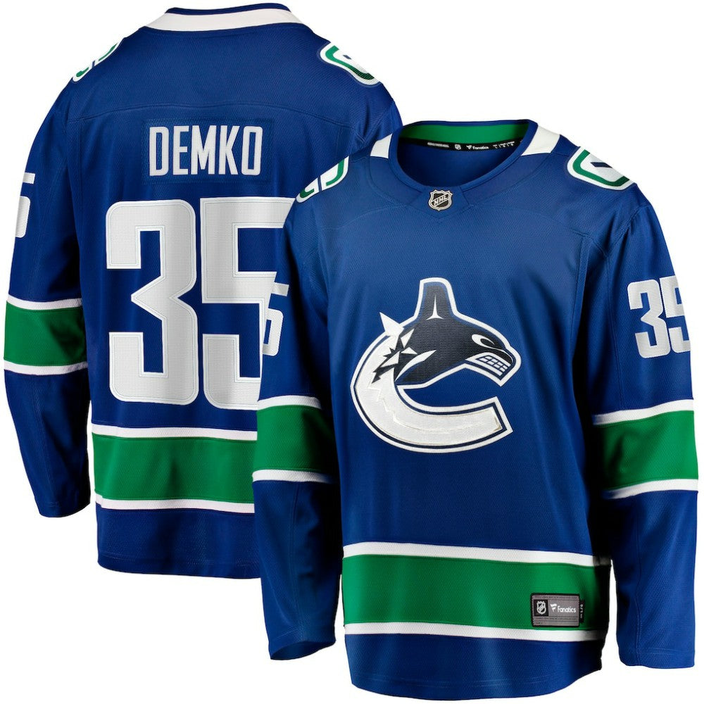 NHL Thatcher Demko Vancouver Canucks Fanatics Home Breakaway Jersey - Blue