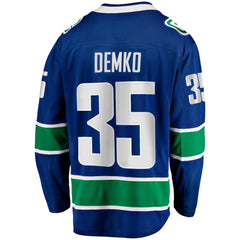 NHL Thatcher Demko Vancouver Canucks Fanatics Home Breakaway Jersey - Blue