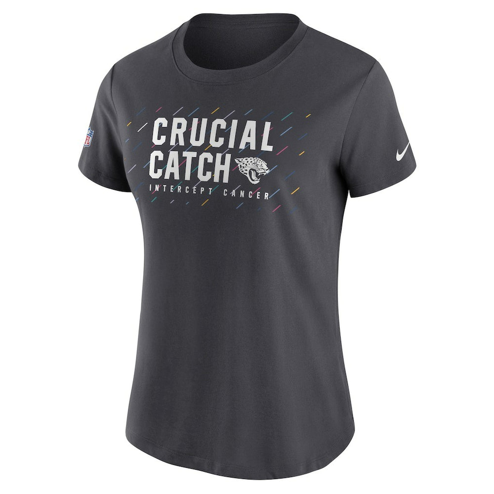 Jacksonville Jaguars Women's NFL Crucial Catch Performance T-Shirt Anthracite