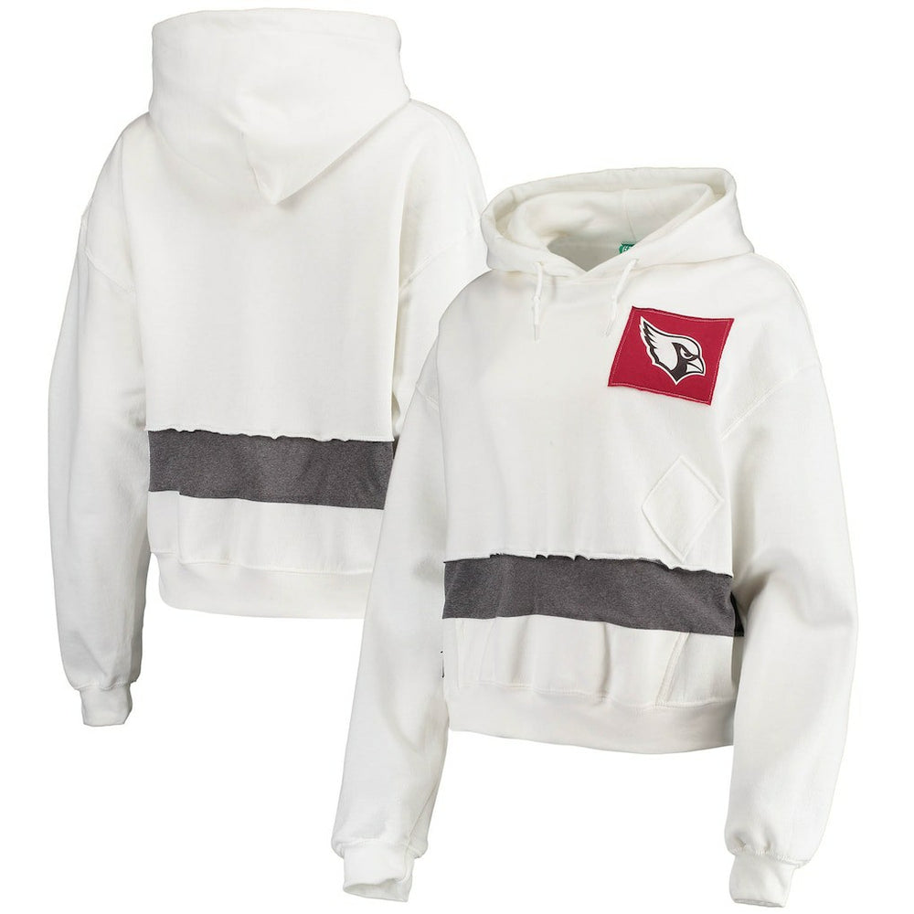 Arizona Cardinals Refried Apparel Women's Sustainable Crop Dolman Pullover Hoodie White