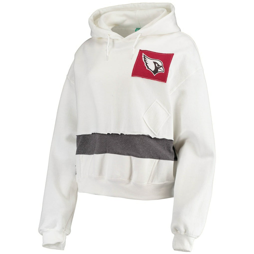 Arizona Cardinals Refried Apparel Women's Sustainable Crop Dolman Pullover Hoodie White