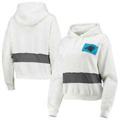 Carolina Panthers Refried Apparel Women's Sustainable Crop Dolman Pullover Hoodie White
