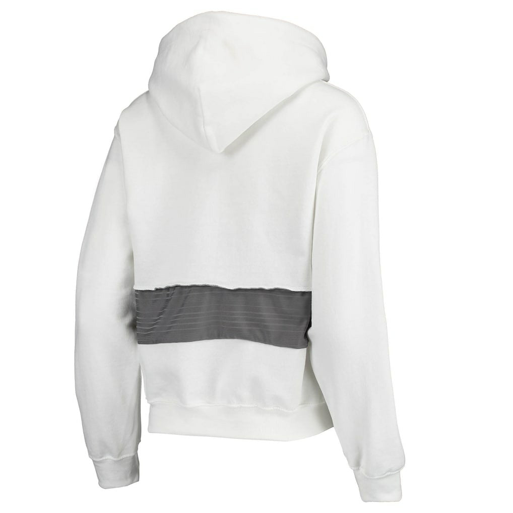 Los Angeles Rams Refried Apparel Women's Sustainable Crop Dolman Pullover Hoodie White
