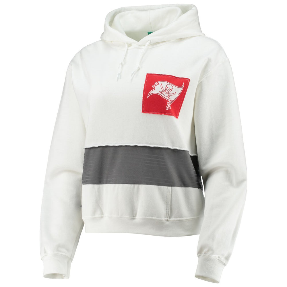 Tampa Bay Buccaneers Refried Apparel Women's Sustainable Crop Dolman Pullover Hoodie White
