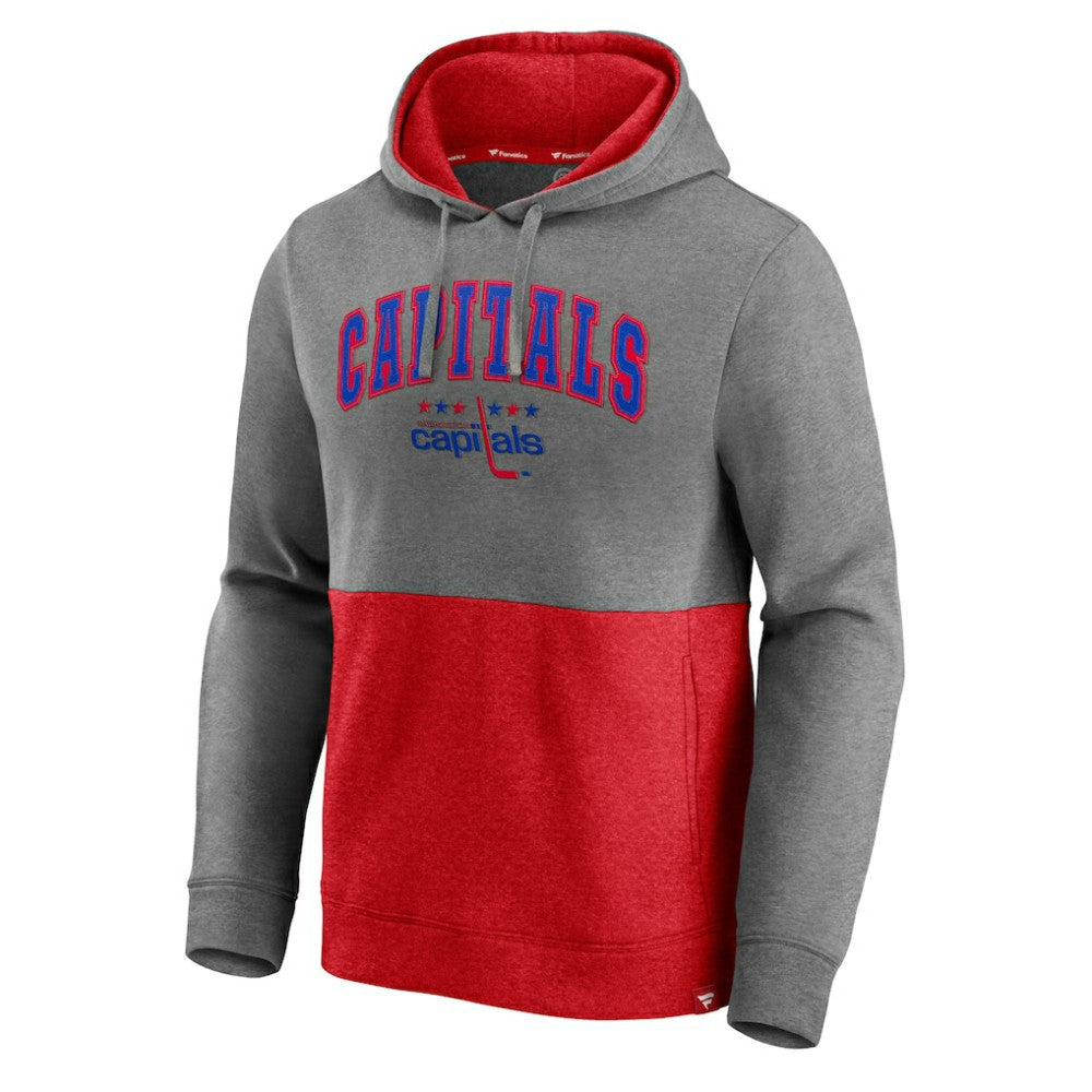 NHL Washington Capitals Fanatics Block Party Classic Arch Signature Pullover Hoodie - Heathered Gray/Red