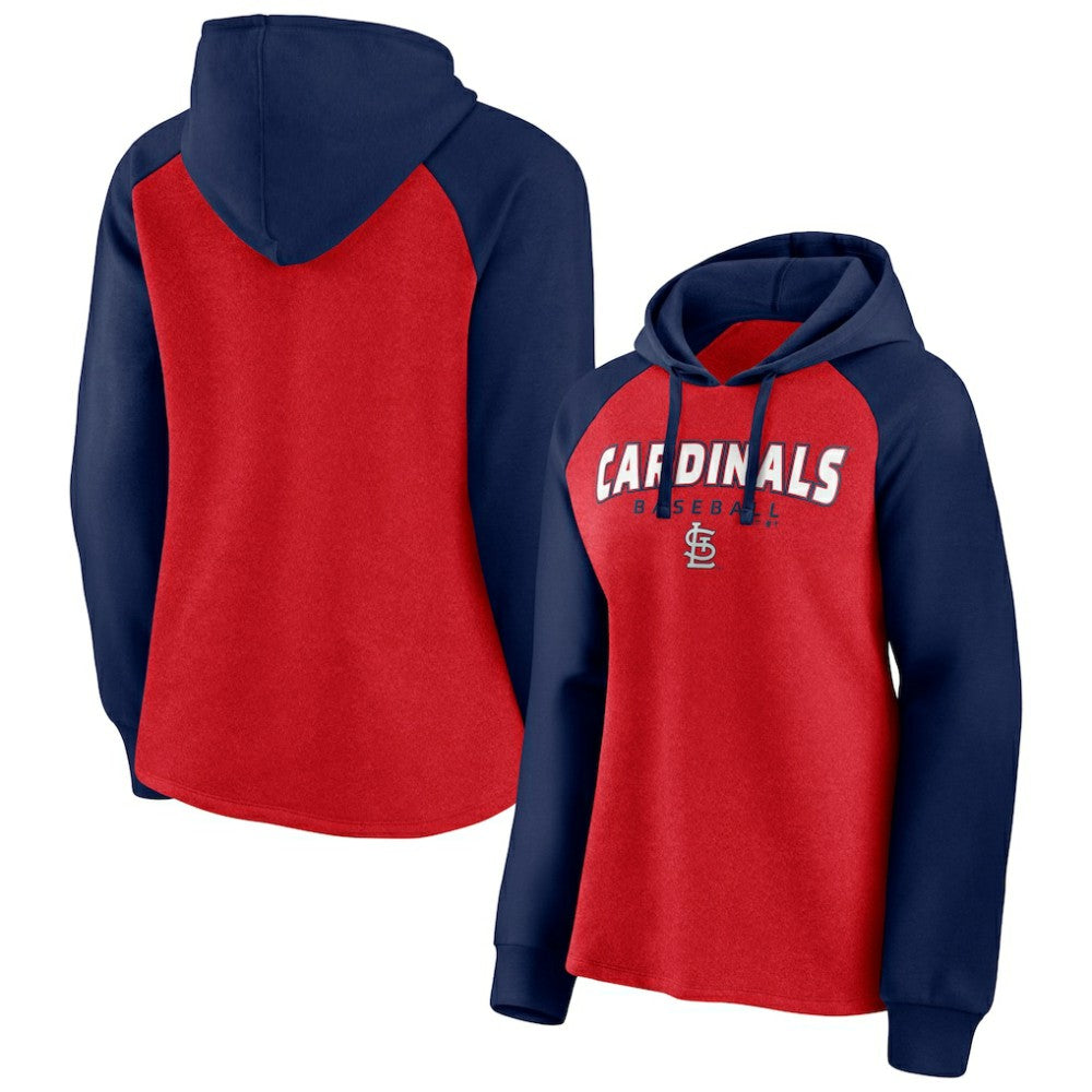 St. Louis Cardinals Fanatics Women's Recharged Raglan Pullover Hoodie - Red/Navy Hoodies