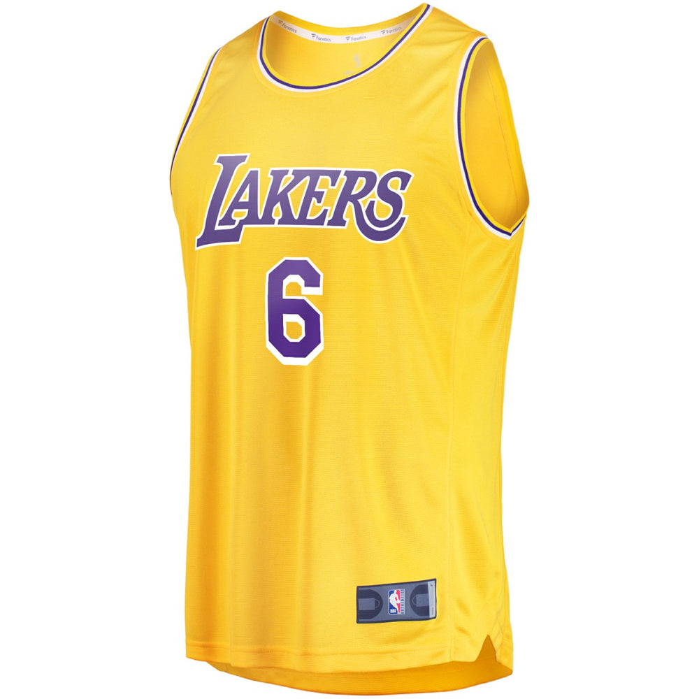 LeBron James Los Angeles Lakers #6 Fast Break Replica Player Jersey Gold Icon Edition