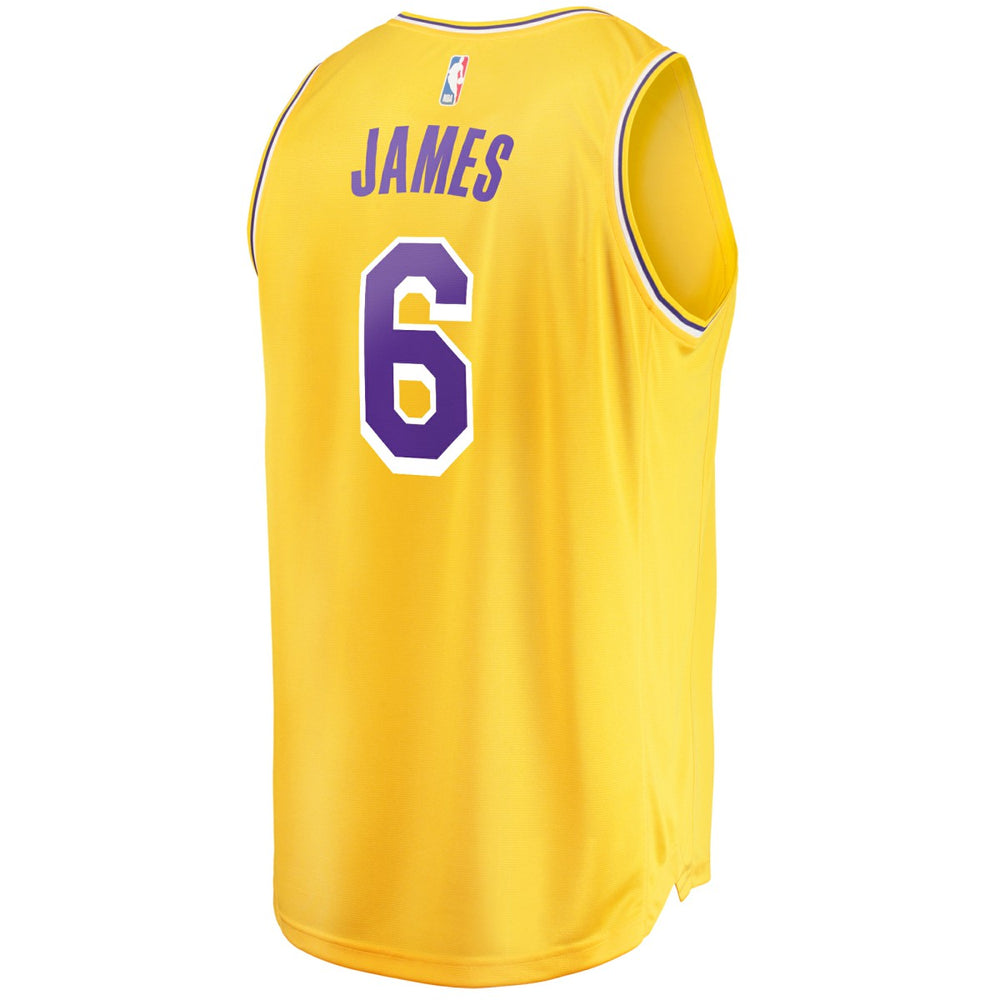 LeBron James Los Angeles Lakers #6 Fast Break Replica Player Jersey Gold Icon Edition