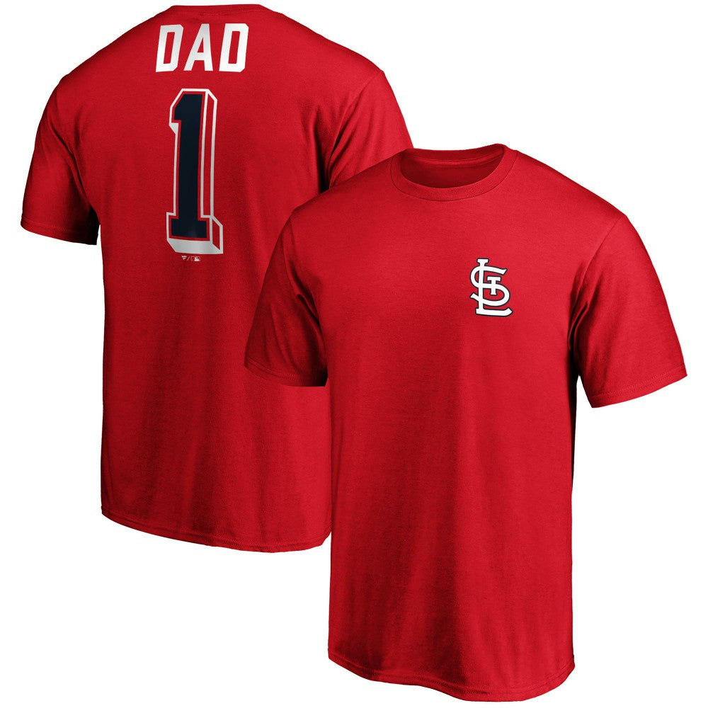 St. Louis Cardinals Fanatics Number One Dad Team T-Shirt - Red T-shirts
