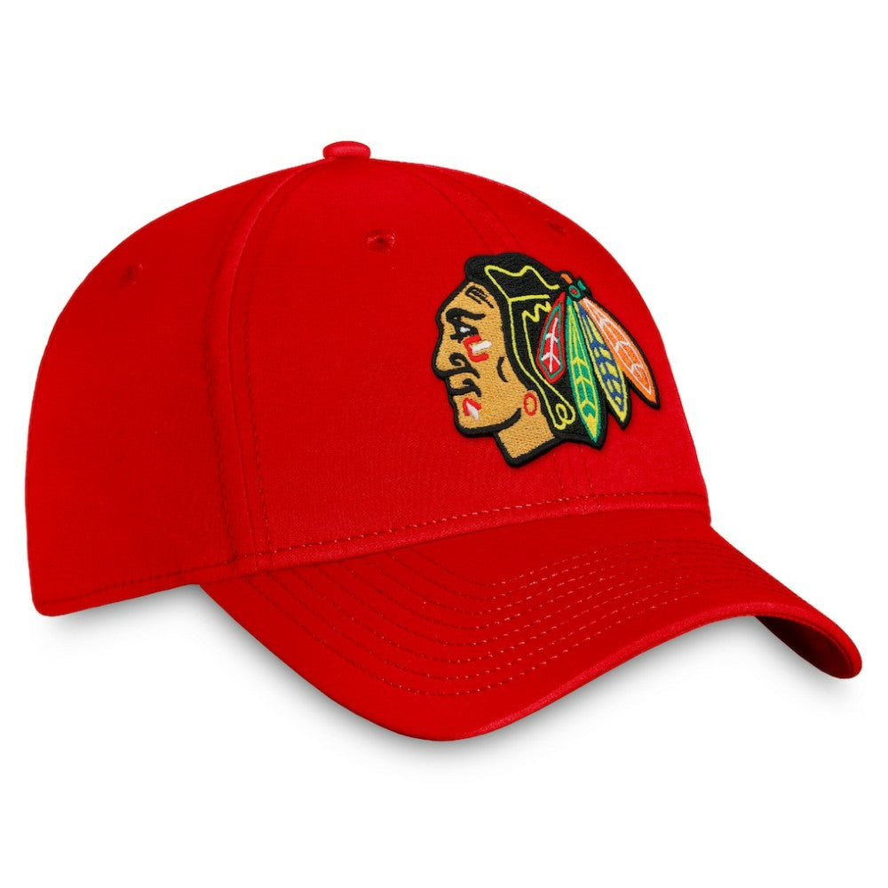 NHL Chicago Blackhawks Fanatics Core Primary Logo Flex Hat - Red