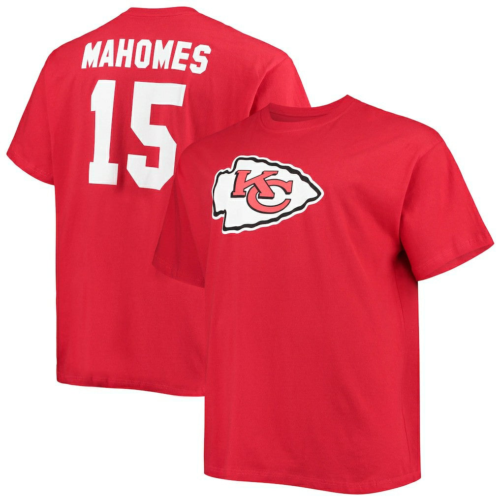 Patrick Mahomes Kansas City Chiefs Big & Tall Player Name & Number T-Shirt Red