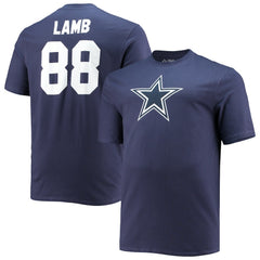 CeeDee Lamb Dallas Cowboys Big & Tall Player Name & Number T-Shirt Navy