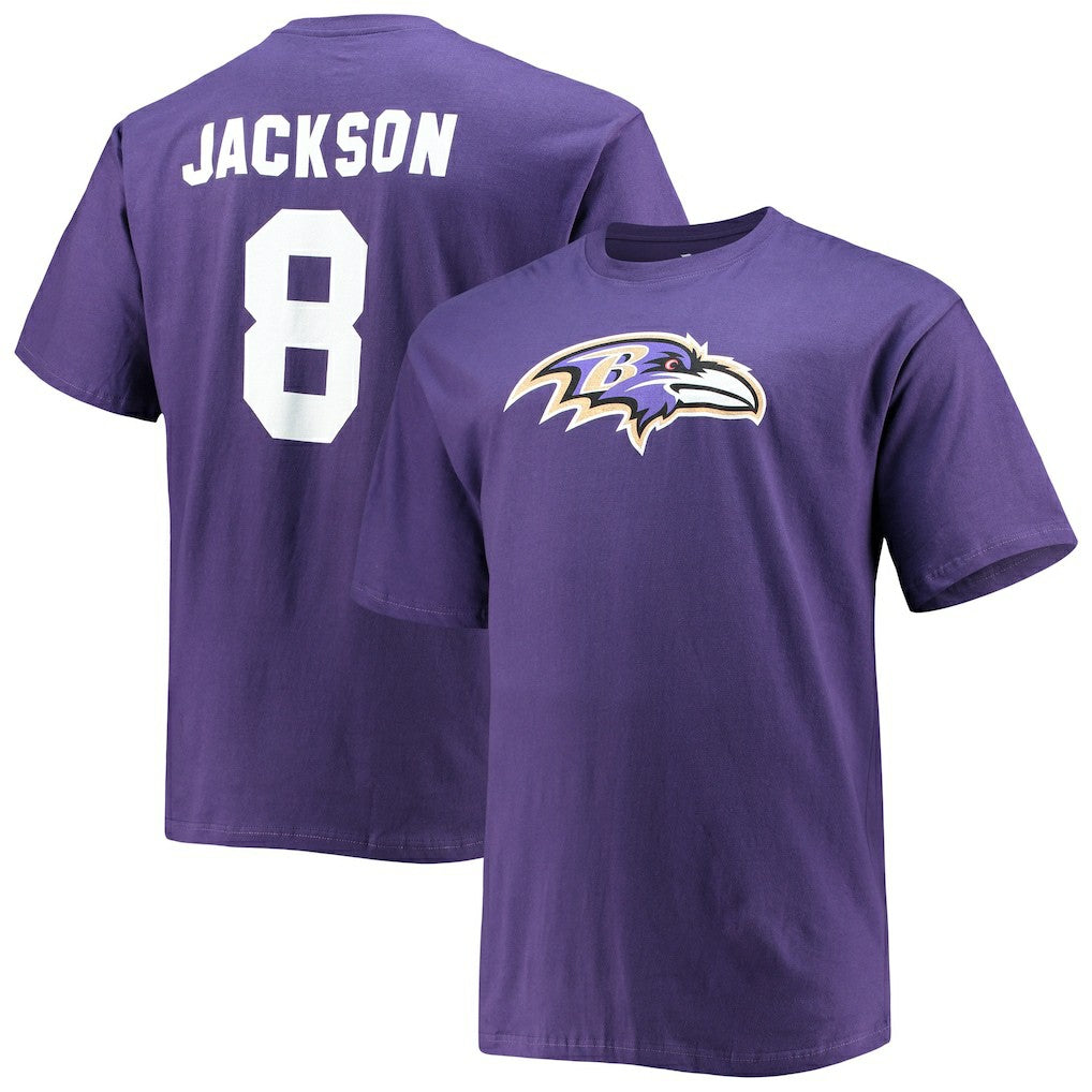 Lamar Jackson Baltimore Ravens Big & Tall Player Name & Number T-Shirt Purple
