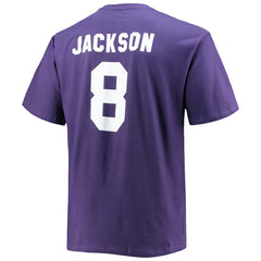 Lamar Jackson Baltimore Ravens Big & Tall Player Name & Number T-Shirt Purple