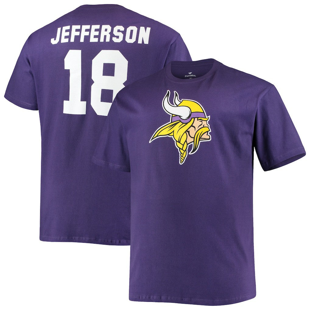 Justin Jefferson Minnesota Vikings Big & Tall Player Name & Number T-Shirt Purple
