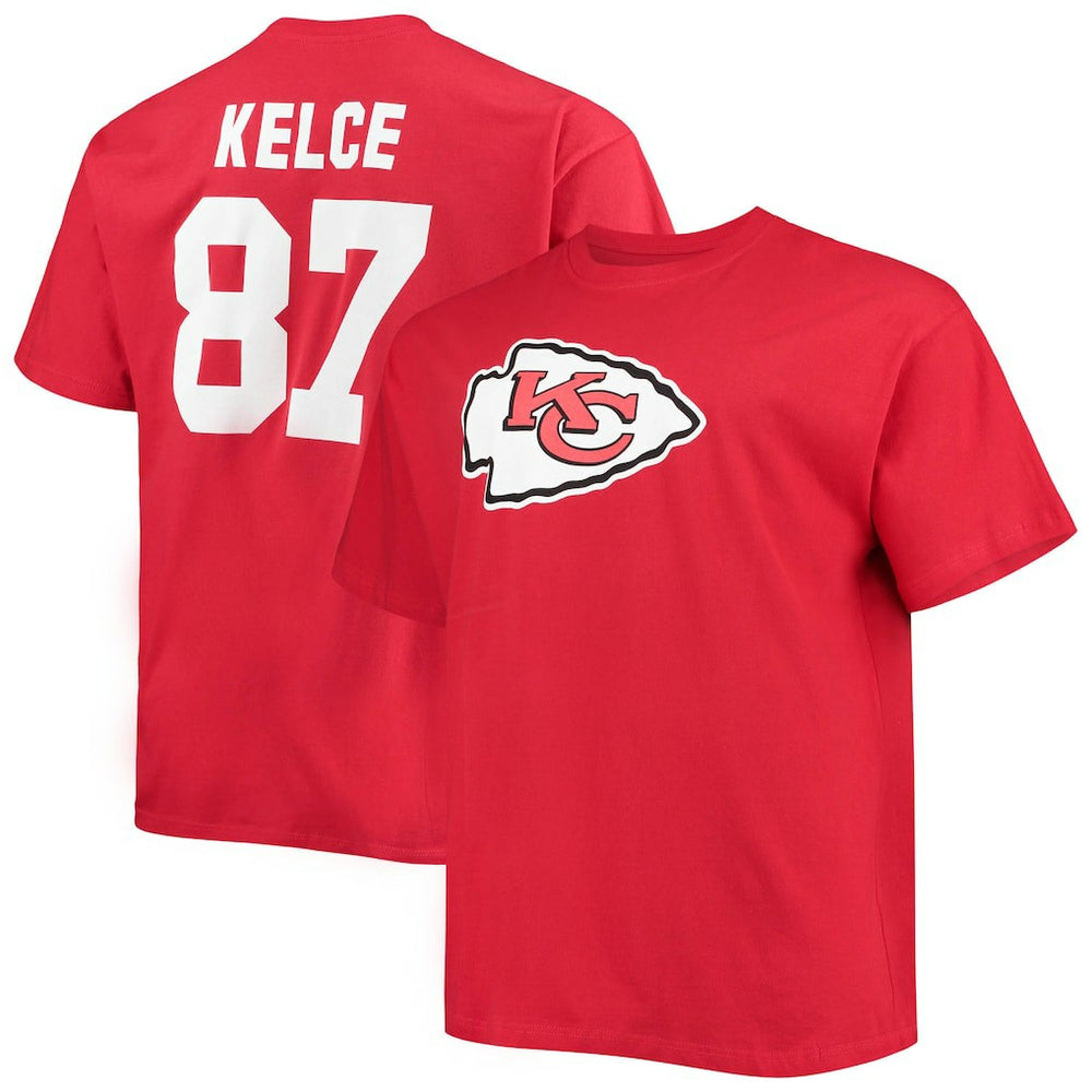Travis Kelce Kansas City Chiefs Big & Tall Player Name & Number T-Shirt Red