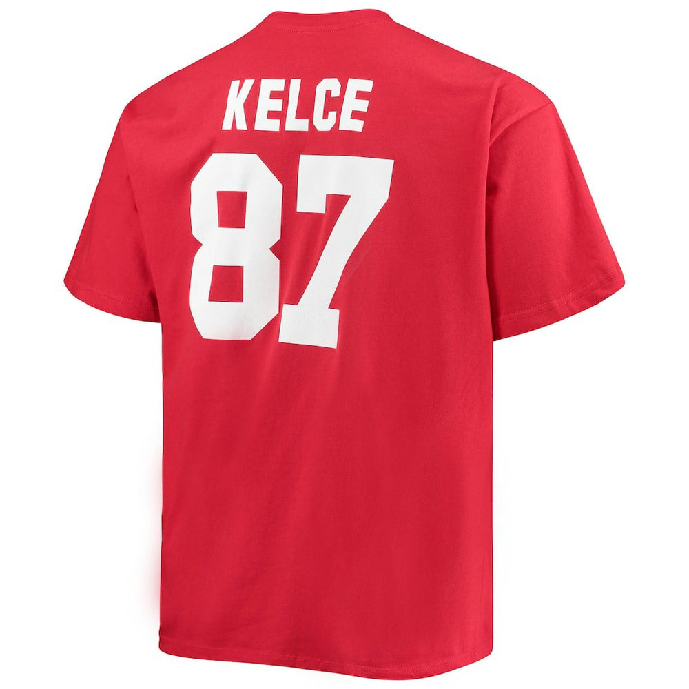 Travis Kelce Kansas City Chiefs Big & Tall Player Name & Number T-Shirt Red