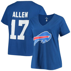 Josh Allen Buffalo Bills Women's Plus Size Name & Number V-Neck T-Shirt Royal