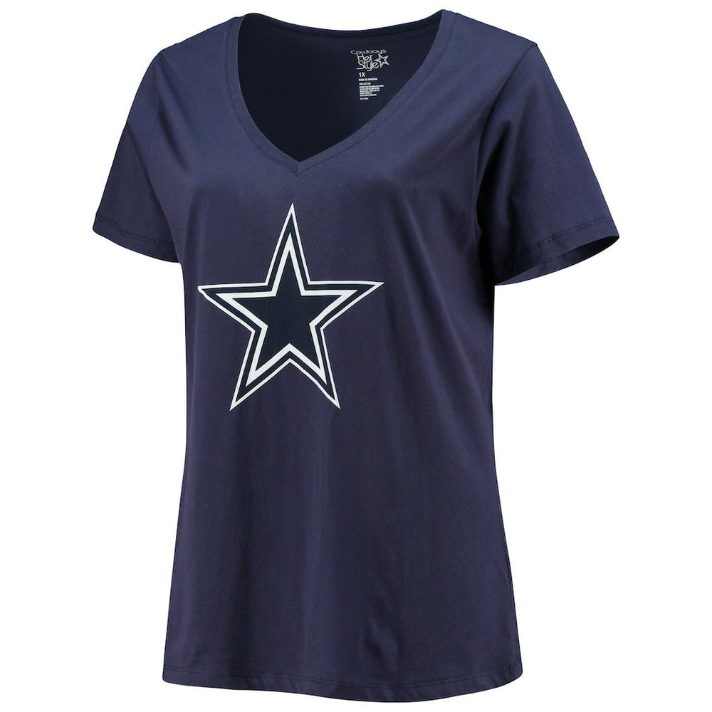 CeeDee Lamb Dallas Cowboys Women's Plus Size Name & Number V-Neck T-Shirt Navy