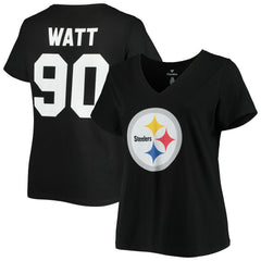 T.J. Watt Pittsburgh Steelers Women's Plus Size Name & Number V-Neck T-Shirt Black