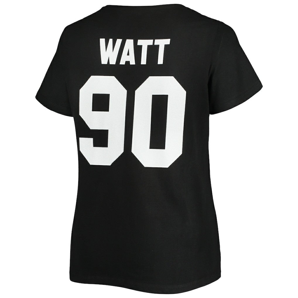 T.J. Watt Pittsburgh Steelers Women's Plus Size Name & Number V-Neck T-Shirt Black