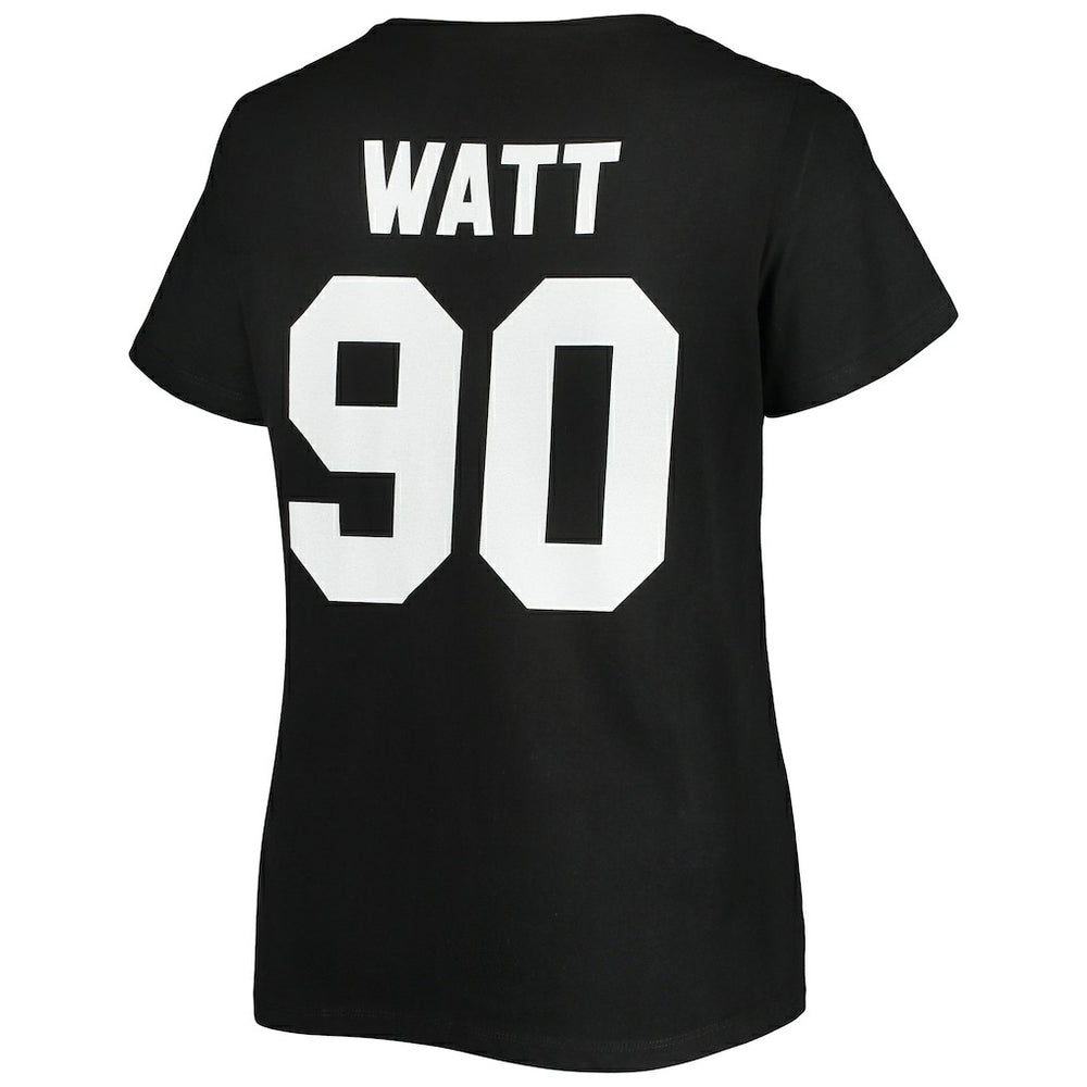 T.J. Watt Pittsburgh Steelers Women's Plus Size Name & Number V-Neck T-Shirt Black