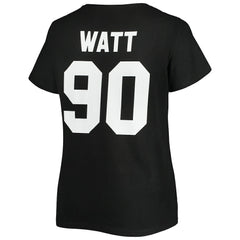 T.J. Watt Pittsburgh Steelers Women's Plus Size Name & Number V-Neck T-Shirt Black