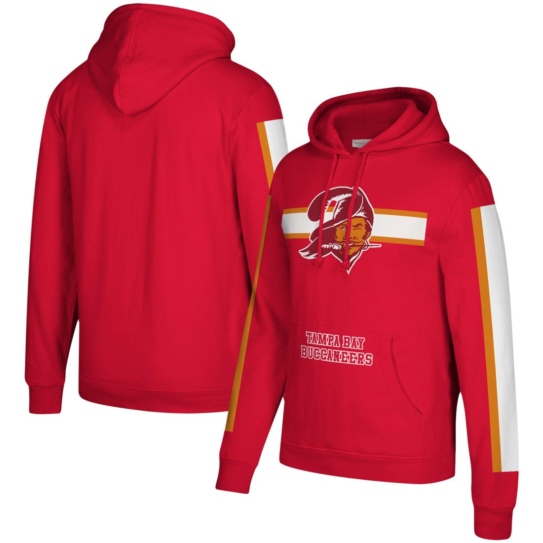 Tampa Bay Buccaneers Three Stripe Pullover Hoodie Red