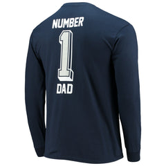 Dallas Cowboys #1 Dad Long Sleeve T-Shirt Navy