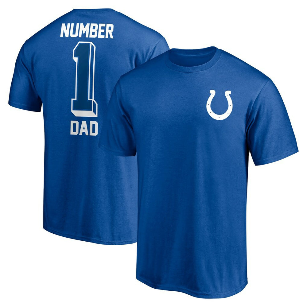 Indianapolis Colts #1 Dad T-Shirt Royal