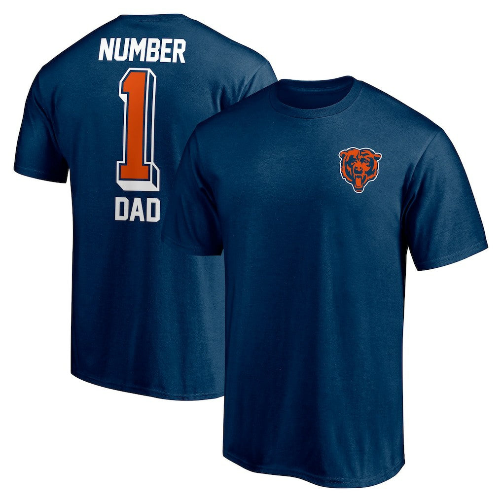 Chicago Bears #1 Dad T-Shirt Navy