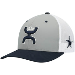 Dallas Cowboys HOOey Tri-Color H Trucker Snapback Hat Gray/Navy