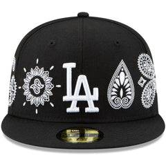Los Angeles Dodgers New Era Paisley Elements 59FIFTY Fitted Hat - Black Hats