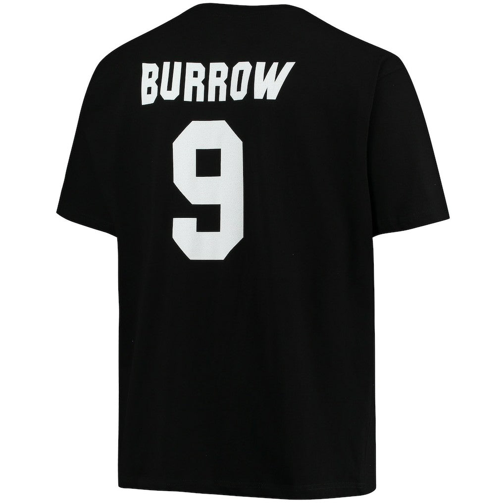 Joe Burrow Cincinnati Bengals Big & Tall Player Name & Number T-Shirt Black