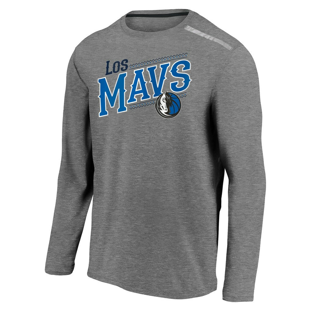 Dallas Mavericks 2021 Noches Éne-Bé-A Authentic Shooting Long Sleeve T-Shirt Heather Charcoal