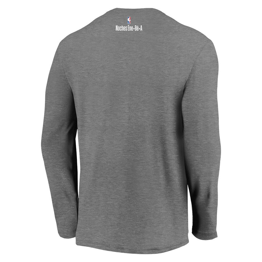 Dallas Mavericks 2021 Noches Éne-Bé-A Authentic Shooting Long Sleeve T-Shirt Heather Charcoal