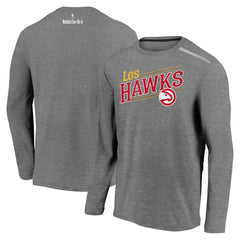 Atlanta Hawks 2021 Noches Éne-Bé-A Authentic Shooting Long Sleeve T-Shirt Heather Charcoal