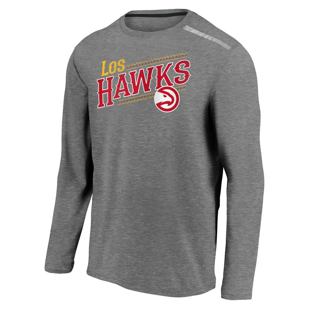 Atlanta Hawks 2021 Noches Éne-Bé-A Authentic Shooting Long Sleeve T-Shirt Heather Charcoal