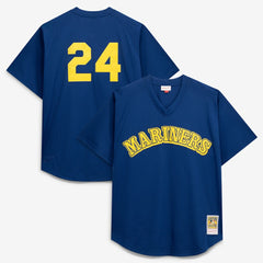 Ken Griffey Jr. Seattle Mariners Mitchell & Ness Big & Tall Cooperstown Collection Mesh Batting Practice Jersey - Royal Jerseys