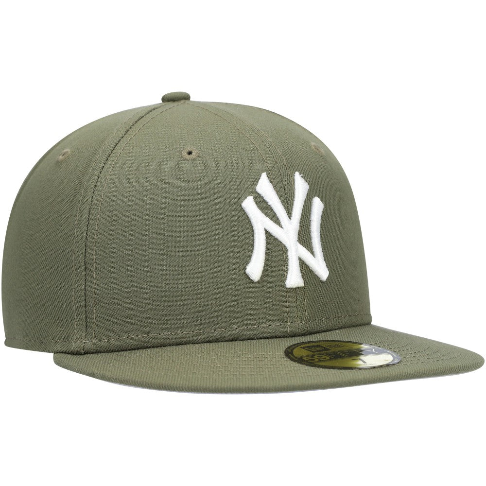New York Yankees New Era White Logo 59FIFTY Fitted Hat - Olive Hats