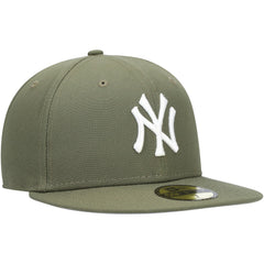 New York Yankees New Era White Logo 59FIFTY Fitted Hat - Olive Hats