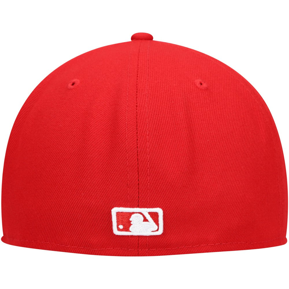 Milwaukee Brewers New Era White Logo 59FIFTY Fitted Hat - Red Hats