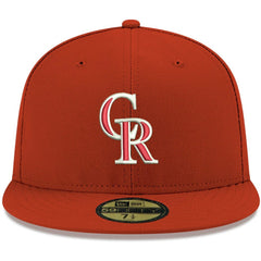 Colorado Rockies New Era White Logo 59FIFTY Fitted Hat - Red Hats