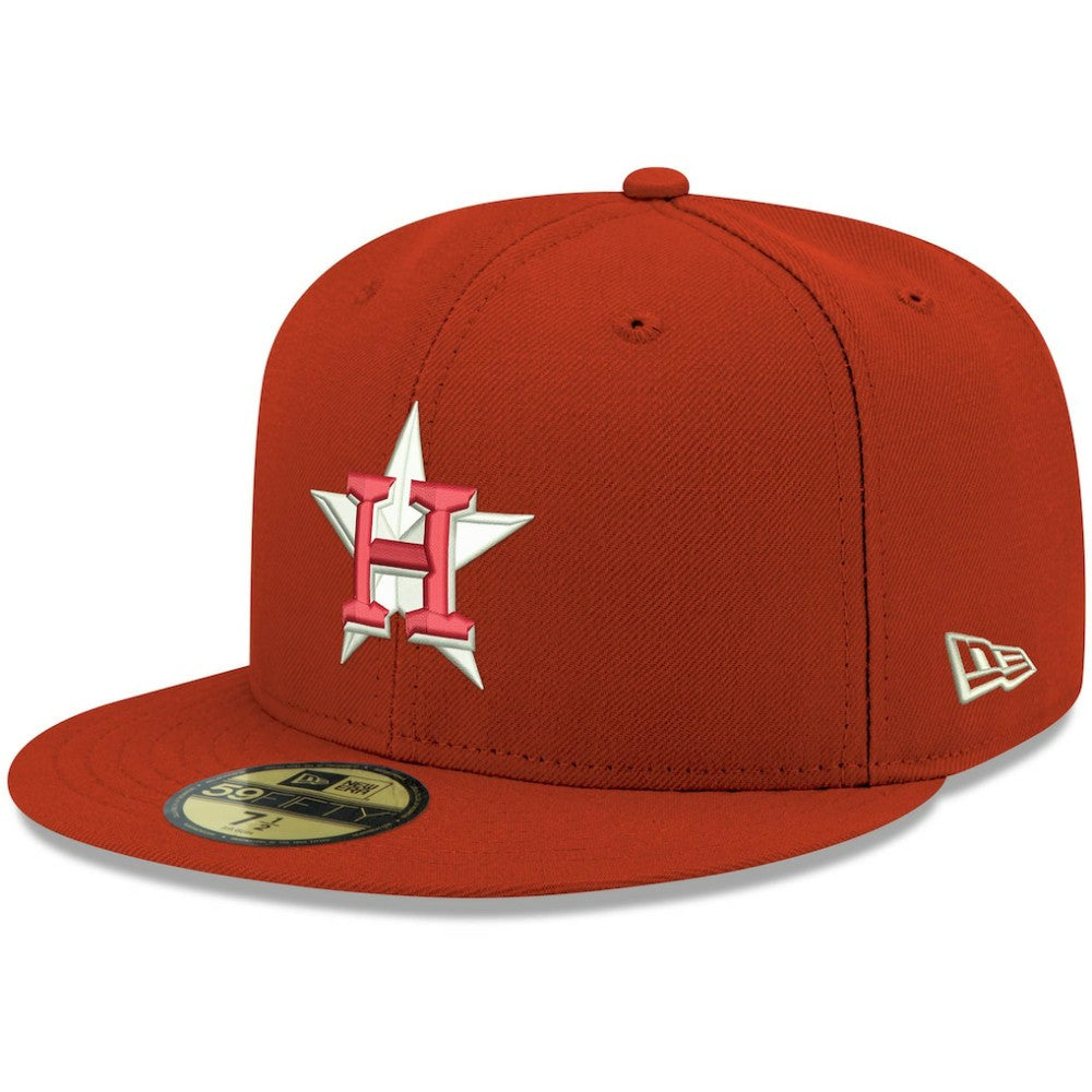 Houston Astros New Era White Logo 59FIFTY Fitted Hat - Red Hats