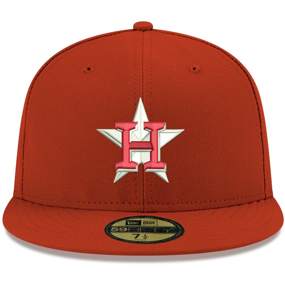 Houston Astros New Era White Logo 59FIFTY Fitted Hat - Red Hats