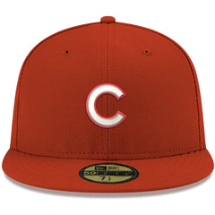 Chicago Cubs New Era White Logo 59FIFTY Fitted Hat - Red Hats