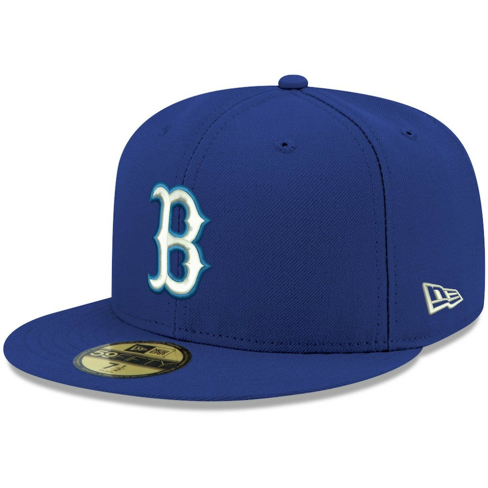 Boston Red Sox New Era White Logo 59FIFTY Fitted Hat - Royal Hats