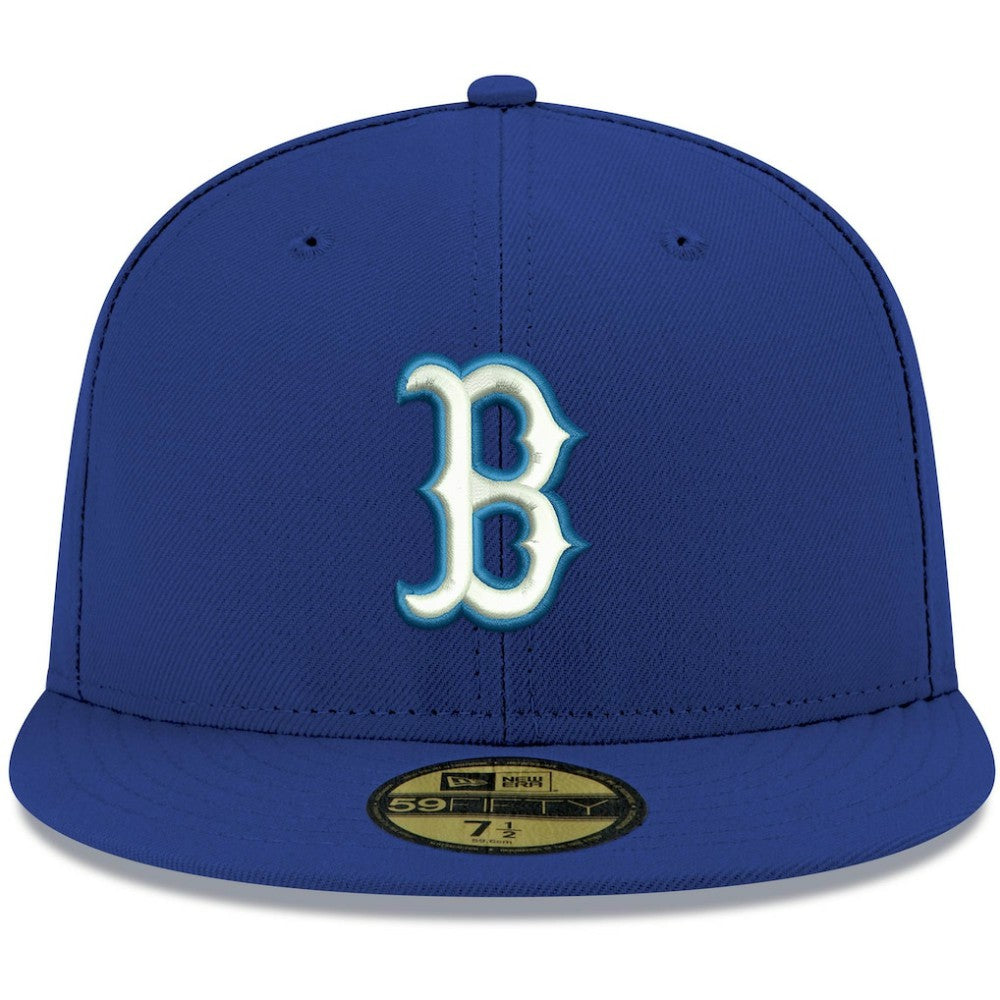 Boston Red Sox New Era White Logo 59FIFTY Fitted Hat - Royal Hats